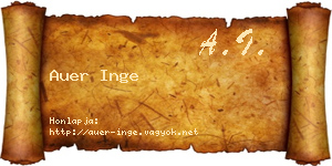 Auer Inge névjegykártya